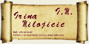 Irina Milojičić vizit kartica